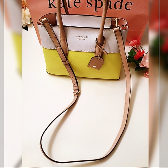 Kate Spade Cameron Street Satchel White/Yellow.NWT - Picture 5 of 14